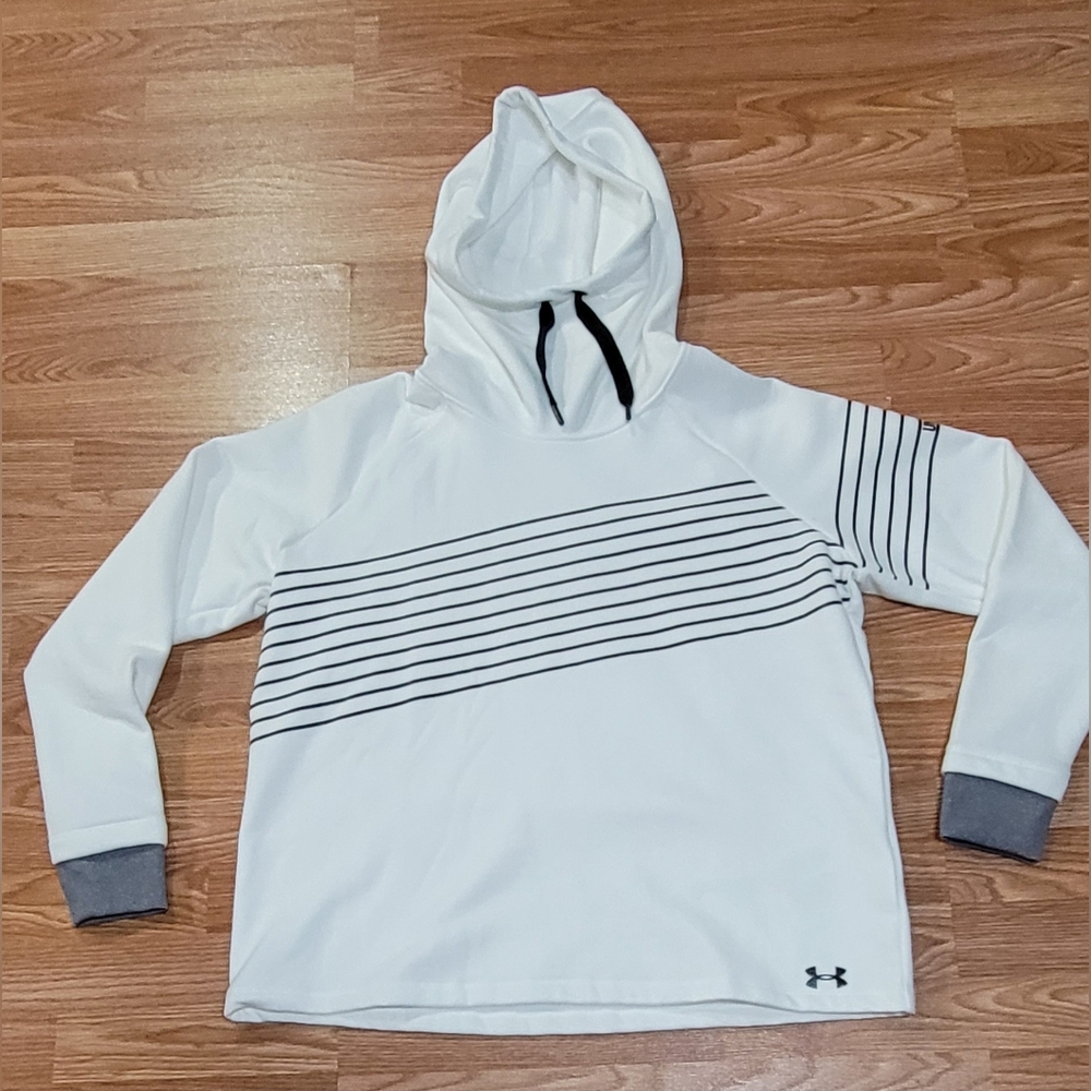 Under Armour White Hoodie with Black Stripes NWT Size XL